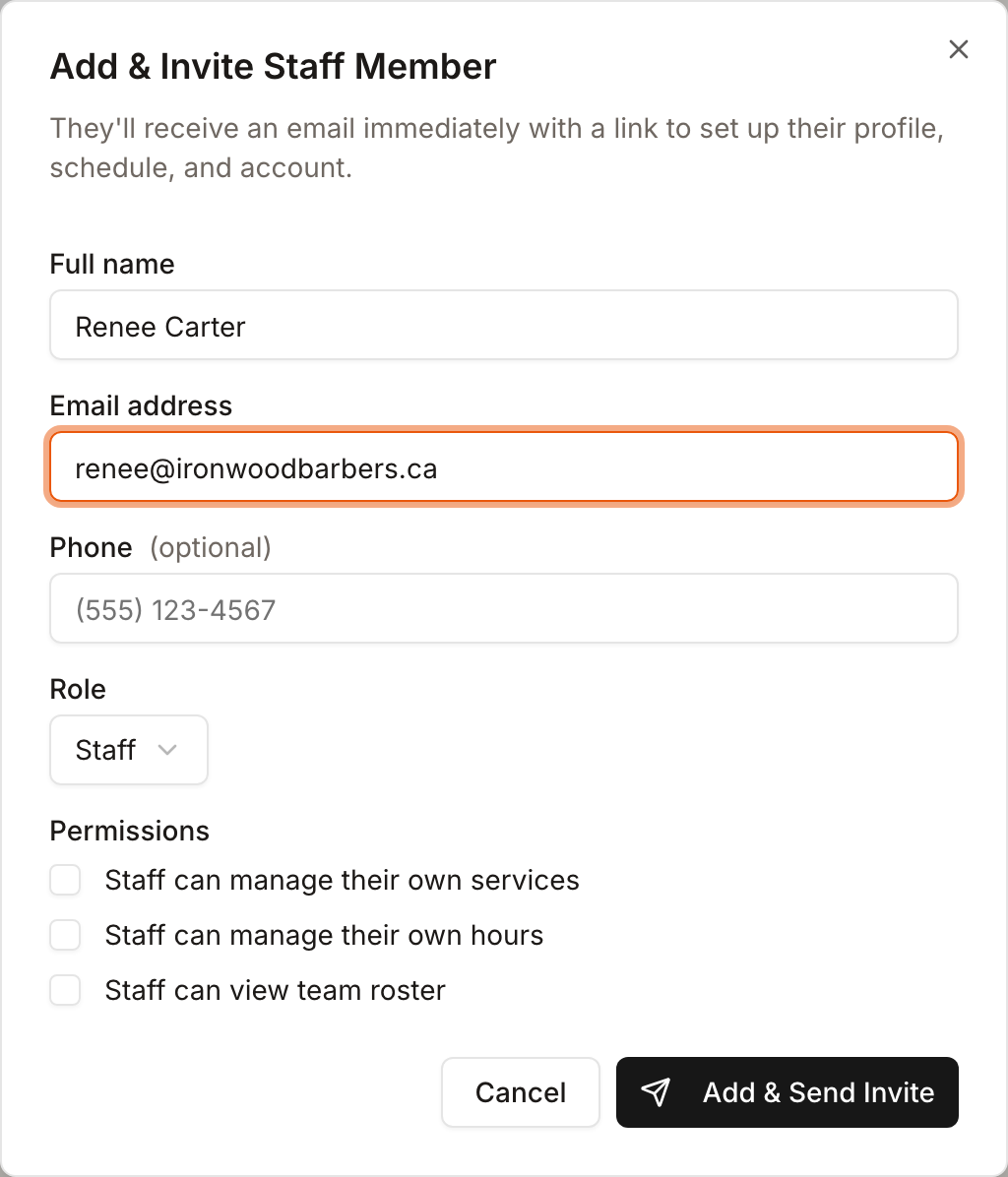 Inviting a team member